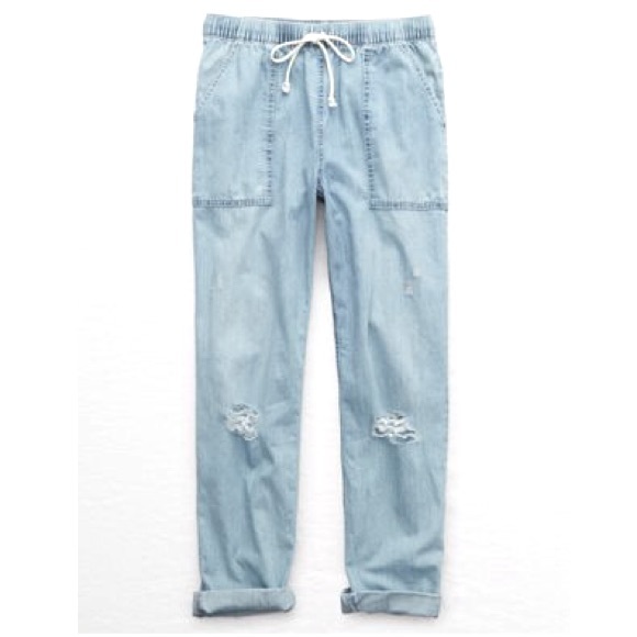 Ae Chambray Distressed Pant 